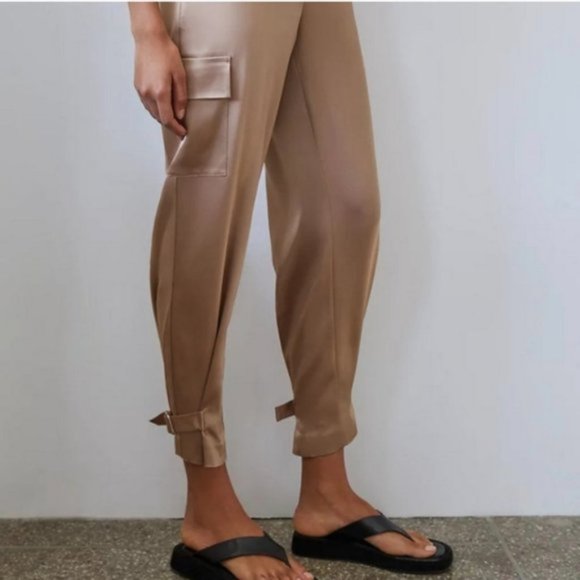 BABATON Refined Satin Cargo Pant Grey Deep Taupe Trouser Pants 0 ARITZIA - Picture 7 of 16